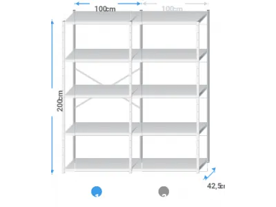 Magazijnstelling metaal | 220x405x40cm | 32 legborden